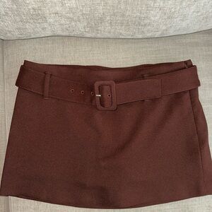 Express Brown Mini Skort with Belt